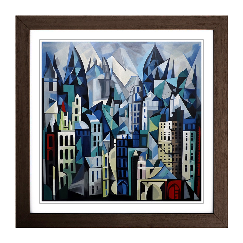 City of London Cubism - Framed Print, Walnut