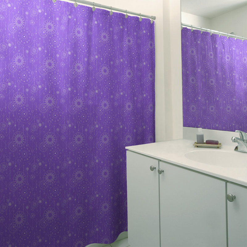Rideau de douche simple astrologie, Mauve