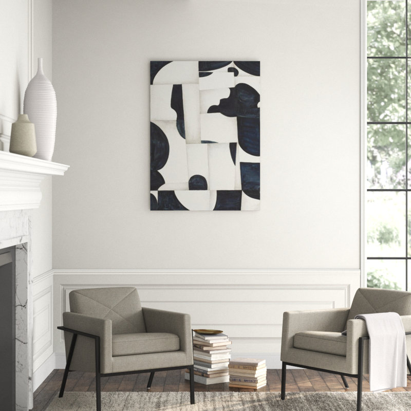 Black Puzzle Painting by Sara Brown, Glass Coat, 63" H x 47" W