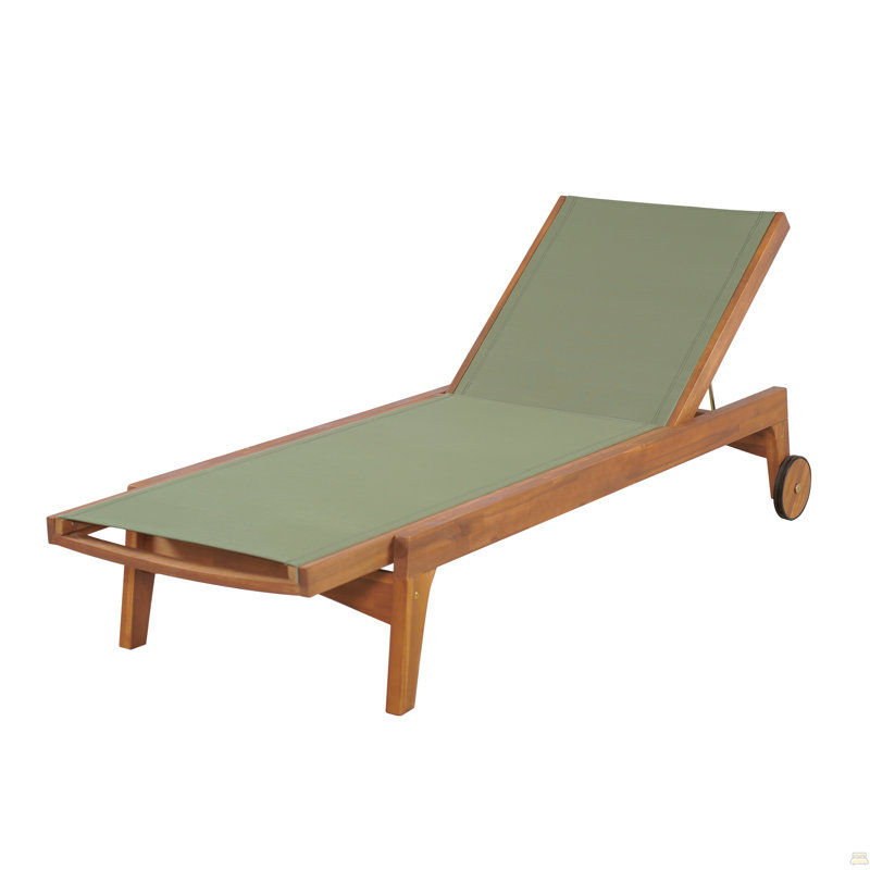 Outdoor Chaise Lounge, Natural, Green
