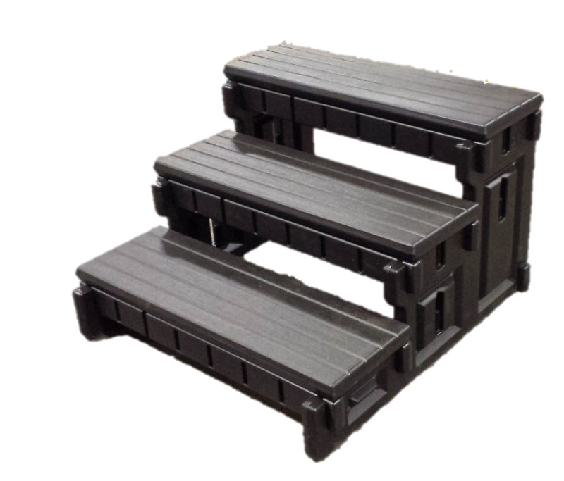 Confer Plastics 39'' D Slip Resistant Hot Tub Step in Black