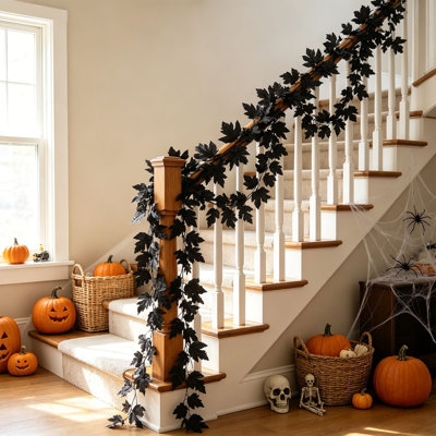 Guirlande artificielle à feuilles d'érable artificielles à suspendre pour la décoration de l'Halloween