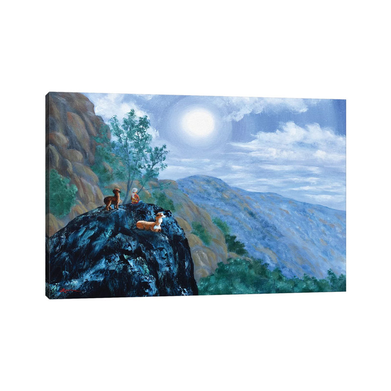 Alpaca Shaman Meditation by Laura Iverson - Wrapped Canvas Print, 20.32 cm H x 30.48 cm W