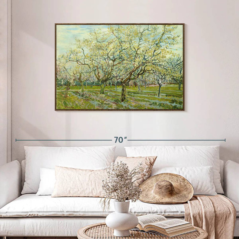 Le verger blanc 1888, Cadre flottant en noyer, 43 po x 29 po