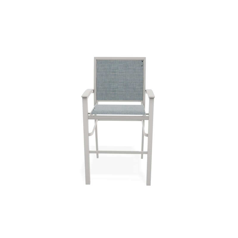 Chaise de café empilable en aluminium Bazza, Neige, Breloque