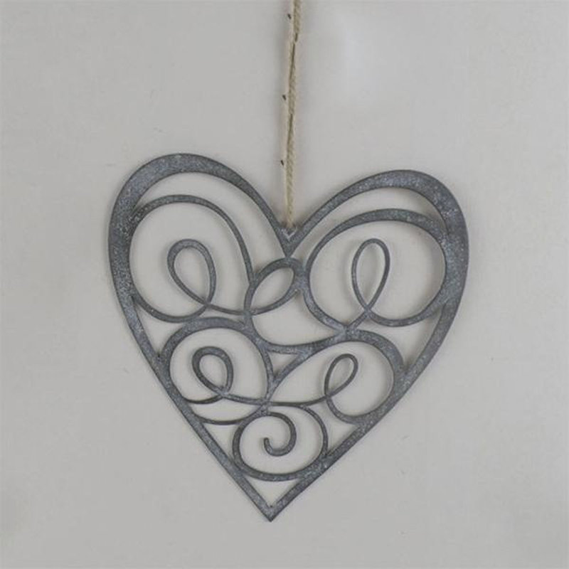 Ornement suspendu en métal gris, gris