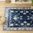 Non-Slip Floral Machine Washable Area Rug in Blue/Cream for Living Room, Bedroom, Hallway Runner Indoor Rugs-985844890