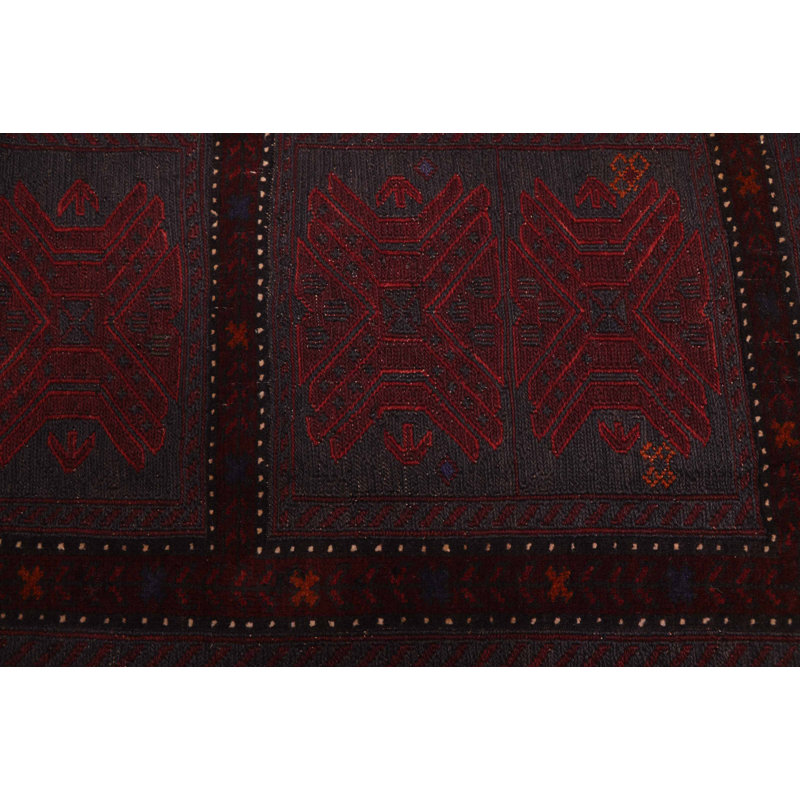 Tapis bleu marine / rouge Teimani 4 pi 2 po x 6 pi 3 po