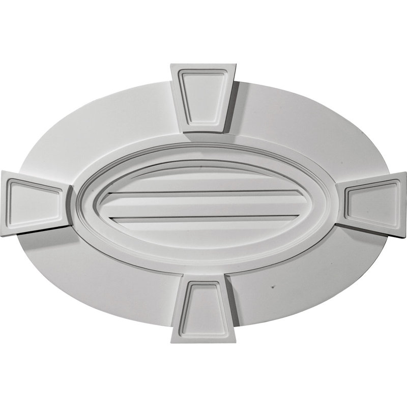 Horizontal Oval Gable Vent with Keystones, Functional