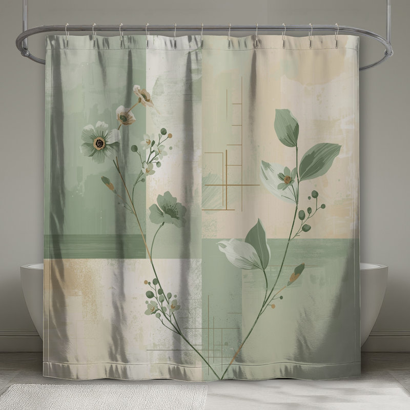 Rideaux de douche Floral Botanical Abstract, L 70 po x H 72 po
