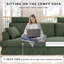 Modern 222cm Corduroy Recessed Arms Sofa With Removable Headrest-1375116101