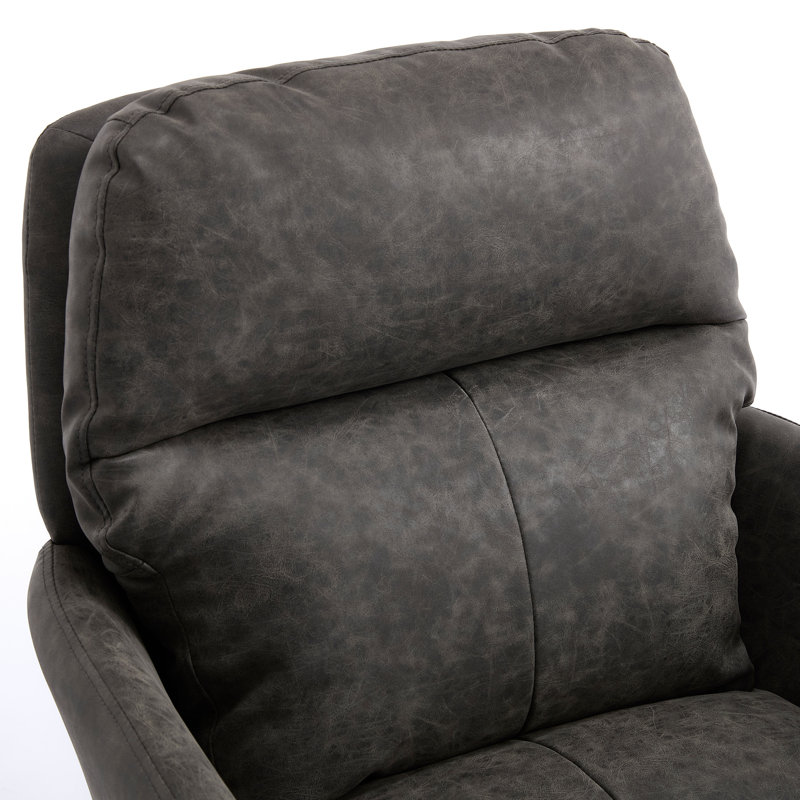 Chaise de bureau grise réglable en cuir PU, avec structure métallique haute résistance et hauteur confortable adaptée à une coiffeuse.