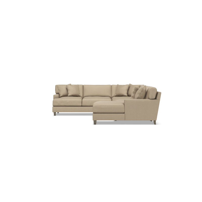 Bernhardt Mila 5-Piece Sectional, Tan Polyester, 33.5" H x 137" W x 107" D, Right Hand Facing