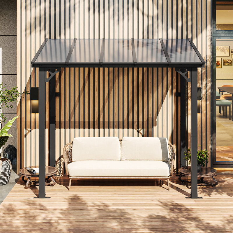 8 Ft. W X 5 Ft. D Aluminum Pergola With Canopy