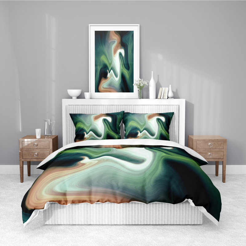  Ensemble de housse de couette Smoke Swirls, Housse de couette simple et 2 taies décoratives