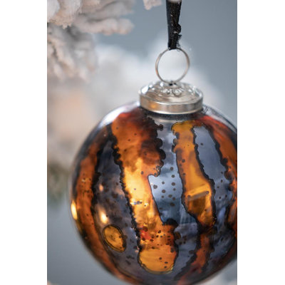 Set Of 6 Modern Glass Christmas Ball Ornaments | 3.9-Inch Holiday Decor