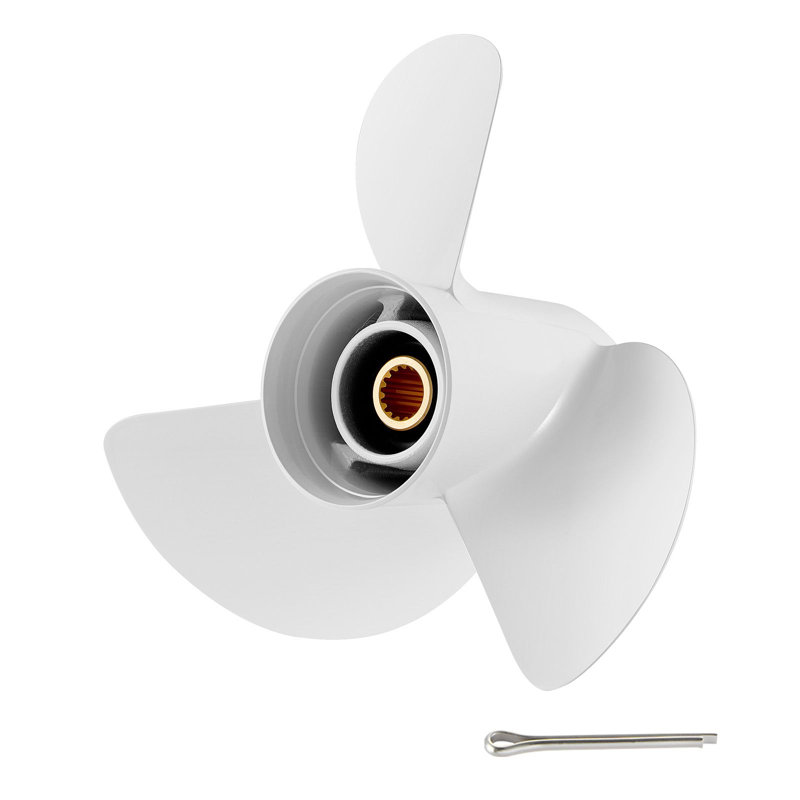 Outboard Propeller, Upgrade OEM 15 Spline Tooth Aluminum Outboard Boat Propeller Fit Yamaha Engines 60-130 HP, 4-1/4" Gearcase, 3-Blade, RH (Right Hand Rotation), OEM Parts No. 6E5-45947-00-EL