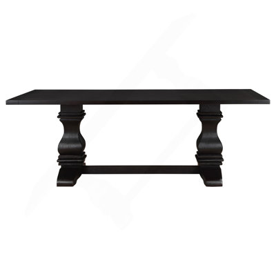Villeneuve Rustic Espresso Rectangular Double Pedestal Dining Table