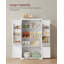 Garde-manger, armoire de rangement haute autoportante haute de 53,5 pouces, 2 armoires, 2 tablettes réglables, 6 tablettes de porte, pour le salon, cuisine, blanc