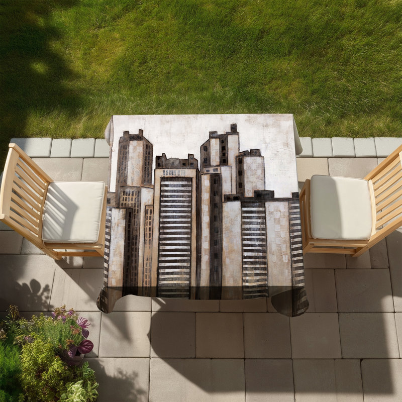 Striped skyscrapers Tablecloth | Indoor Outdoor Home Decor