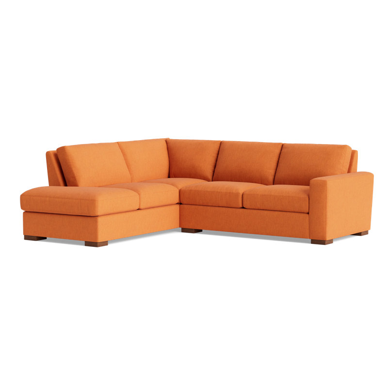 Couch Potato Sectional, Performance Weave - Carrot, Left Hand Facing