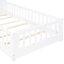 Lit simple blanc avec fenêtre, tablettes, tiroirs et lit Sweet Space, blanc, détails de fenêtre, rangement de tiroir, tablettes et