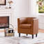 Faux Leather Barrel Chair, Upholstered Accent Chair-998905725