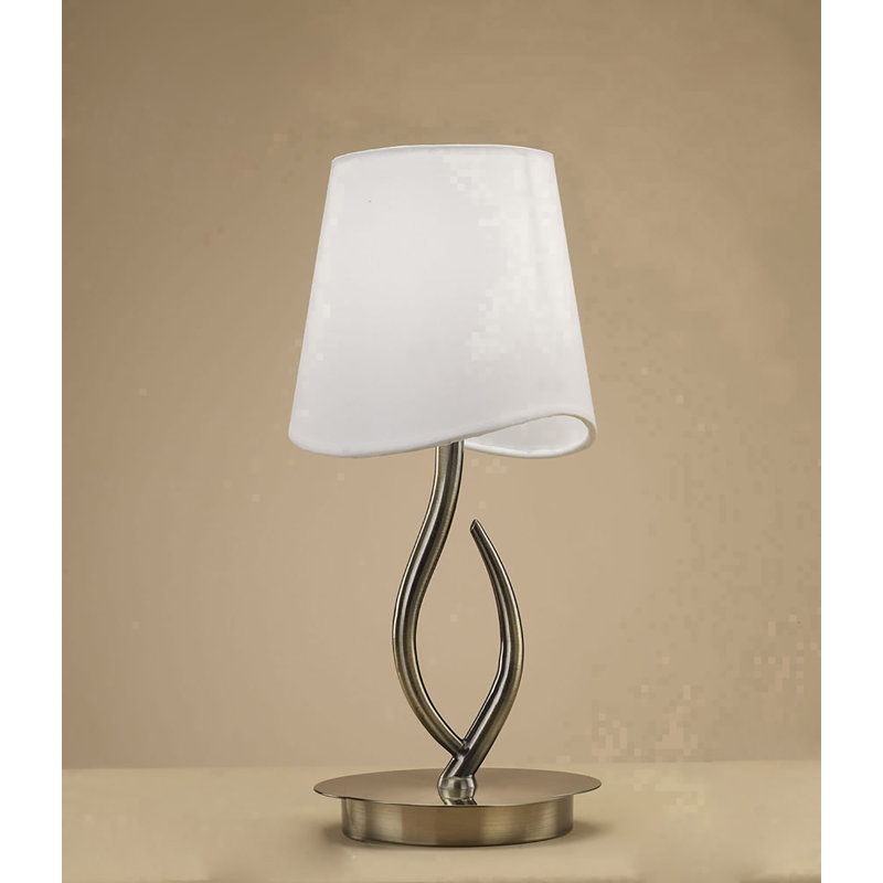 Cole Metal Table Lamp, Antique Brass/White