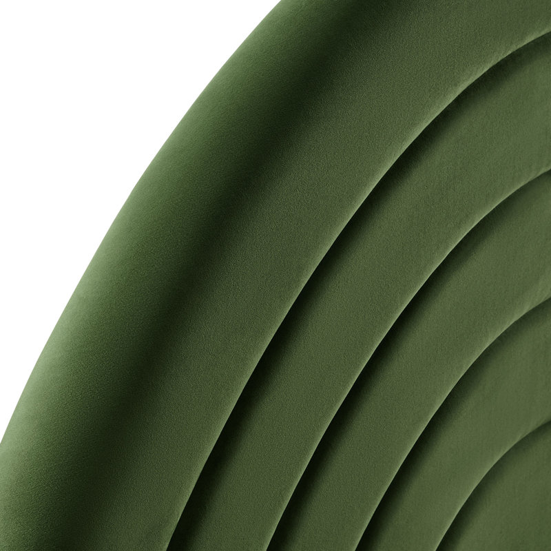 Solana Arched Performance Velvet Queen Headboard In Mulberry, Moss Green, Queen