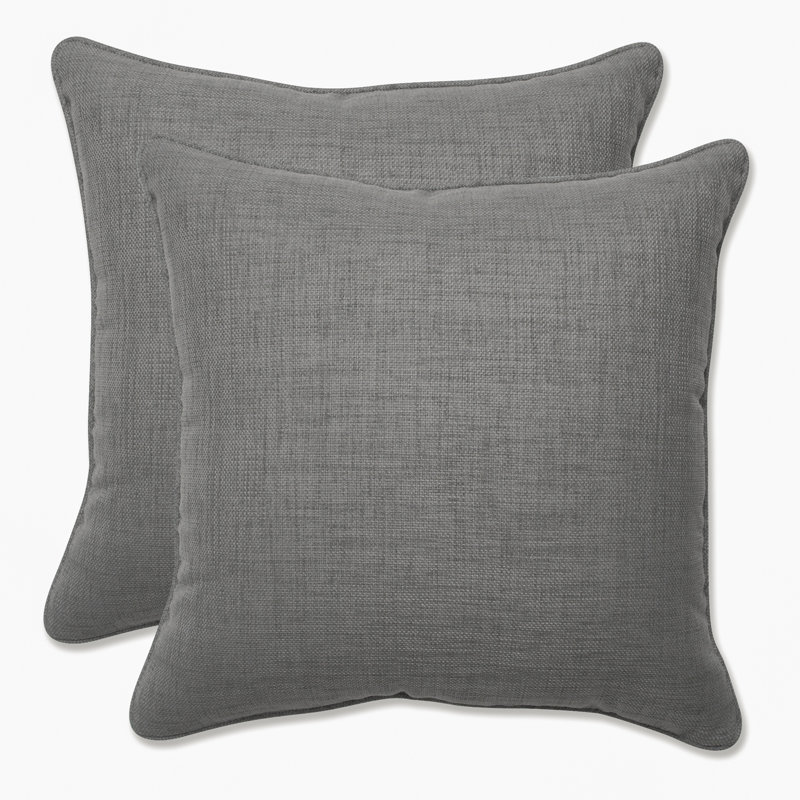Graphite Outdoor Square Pillow Cover & Insert, Graphite
