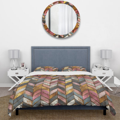 Ensemble de housse de couette Vintage Barnwood Chevron Charm IV - Country