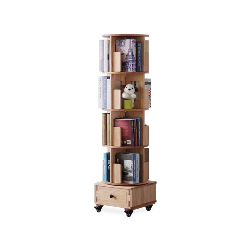 Burlywood Modern Solid wood Rotating Bookshelf