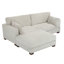 Canapé modulaire rembourré en velours côtelé 3 pièces avec dossier coussiné et repose-pieds amovible Maelina-234629932