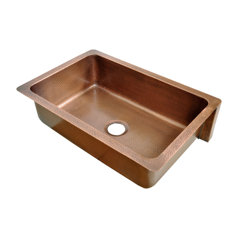 Borough Wharf Landes 550mm W Single Bowl Copper Kitchen Sink 0