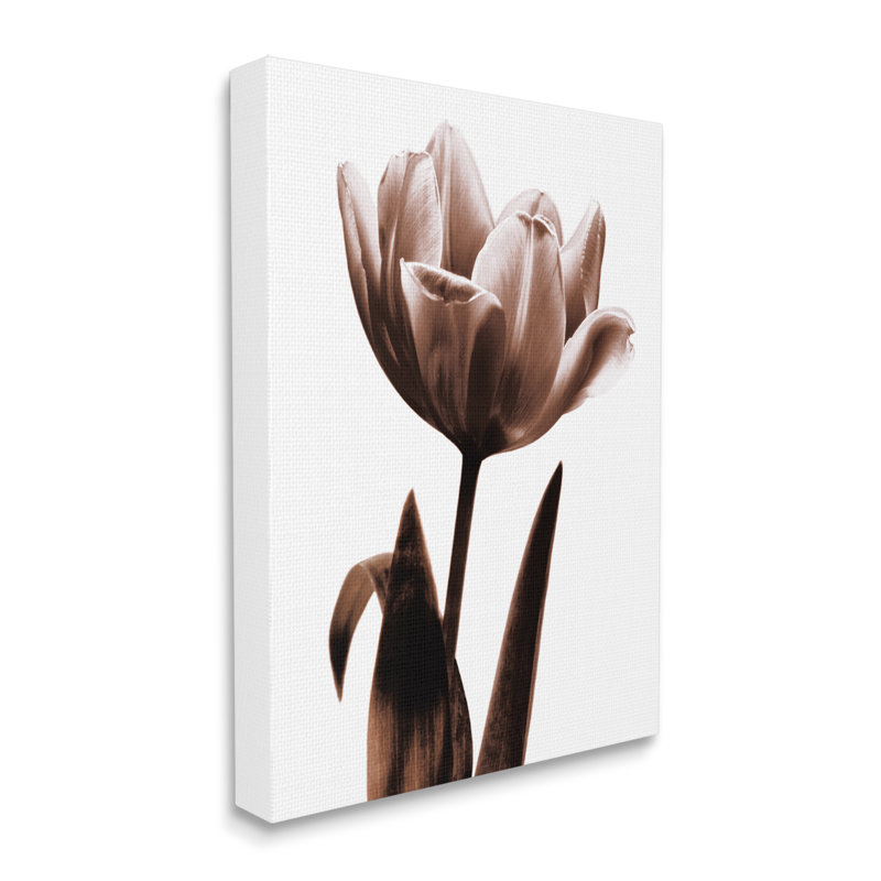 «Blooming Tulip Silhouette Floater» par Caroline Kelly, H 40 po x l 30 po x P 1,5 po, Toile tendue