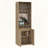 Light Oak 5-Bottle 2-Shelf Bar Cabinet