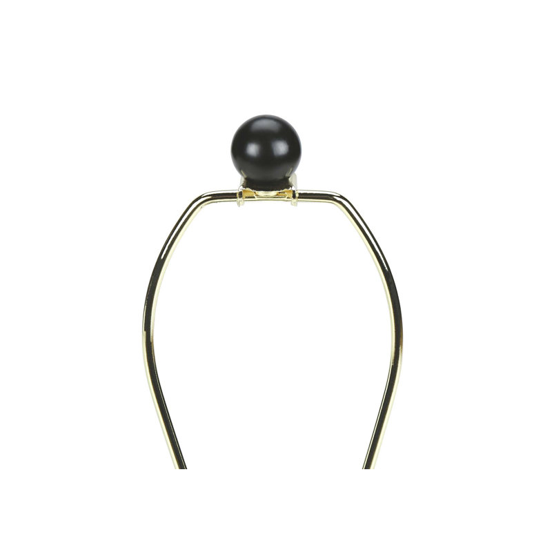 Lighting, h 22 po, lampe de table, céramique noire, abat-jour ivoire / crème, transitionnel
