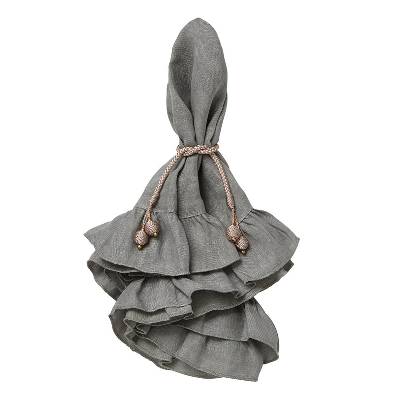 Lucca Linen Square Napkins, Gray