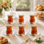 Set of 6 130ml Glass Tea Cup & Saucer Stackable Gift Boxed