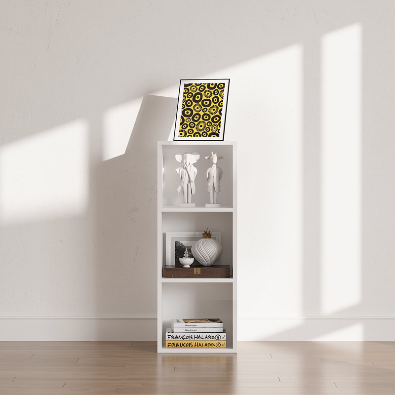 Bibliothèque étroite Narielle, Noir, (3 tablettes) H 35,8 po x l 11,8 po x P 9,3 po