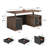 Adonia 71"W - Electric Height Adjustable Standing Desk Modern Executive Office Desk With Privacy Panel, Charging Station, 3 Drawers, Adjustable Shelves And AC/USB For Home Office And Commercial Use-732828679