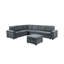 Latitude Run® Grey Woven Fabric 7-Seater Sectional Sofa with Ottoman-122004087