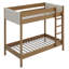 Bunk Bed Frame With Ladder, Safety Guardrails, Upholstered Headboard/Footboard