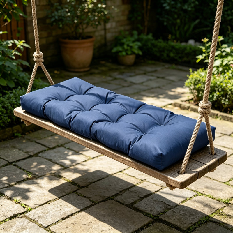 Coussin de banc sur mesure 42×16 avec rembourrage en billes de mousse et coton soyeux, housse en oléfine pour usage intérieur et extérieur, BRY-009
