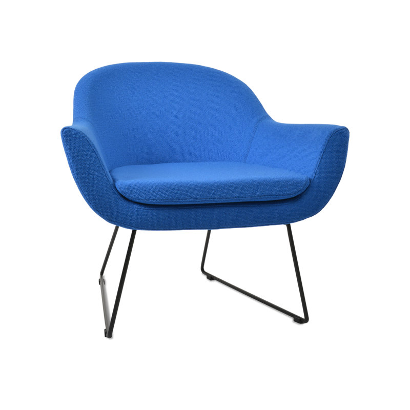 Fauteuil Madison, Noir, Laine bleue
