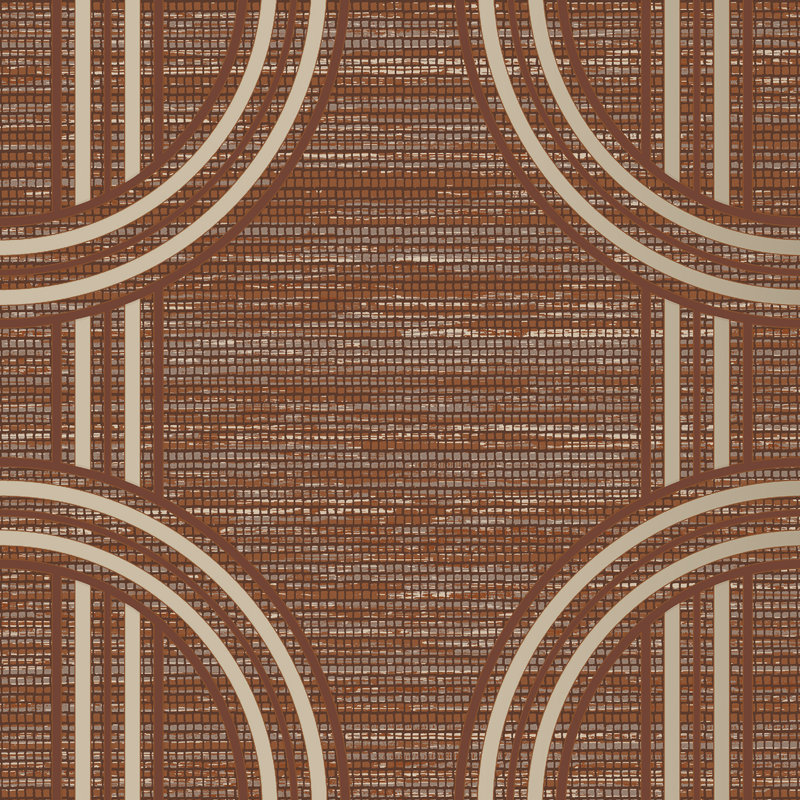 Boutique Indulgent Geometric Wallpaper, Brown/Golden