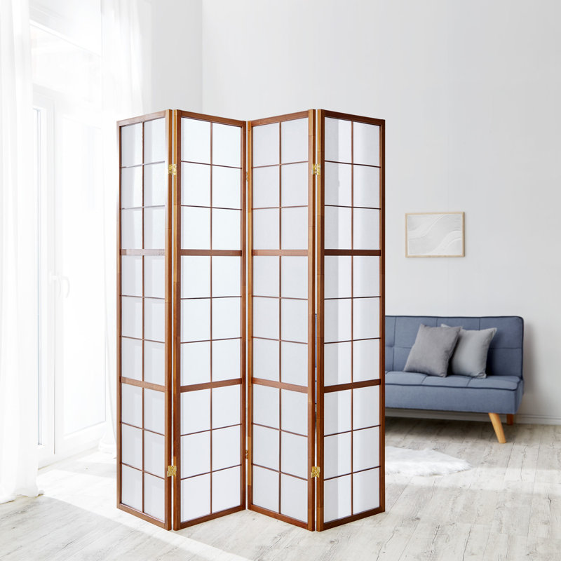 Bastian Room Divider, Brown, 4 Panels