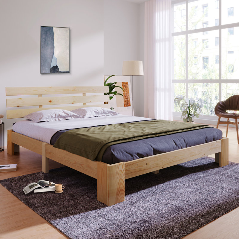 Crandall EU Double - 140 X 200 Cm Bed, Natural