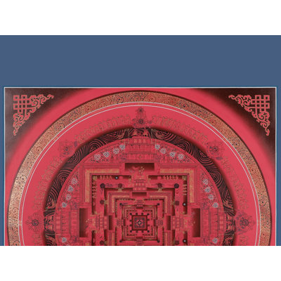 Kalachakra Mandala Brocadeless Thangka | Hand-Painted Tibetan Buddhist Wall Art | 24K Gold & Acrylic Sacred Meditation Decor (19.7")
