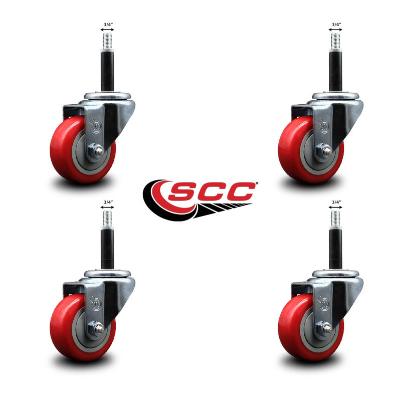 Ensemble de roulettes extensibles 3 pouces pivotant sur roulettes en poly 3 pouces SCC
